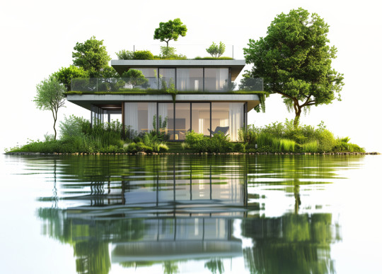 Mwelo House in a lake